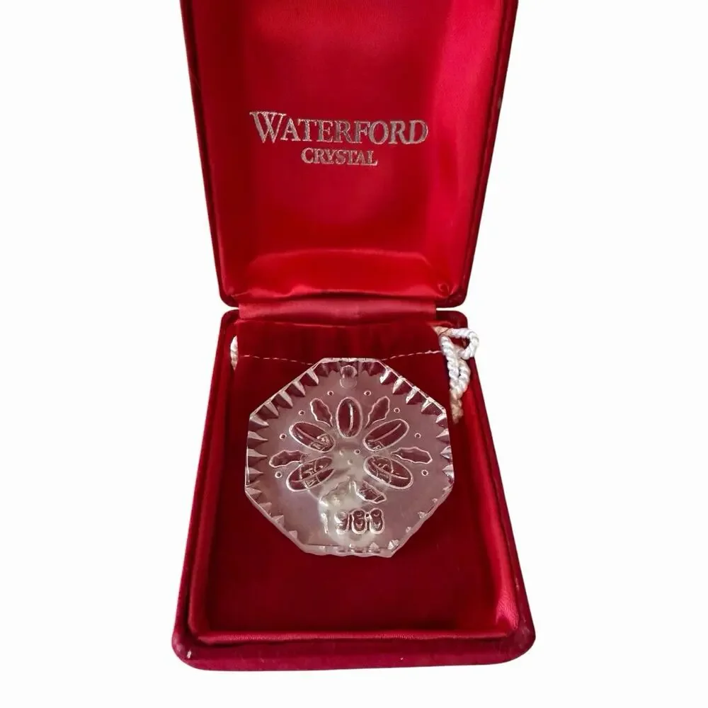 Vintage Waterford Crystal 1988 Annual Christmas Ornament Original Box
